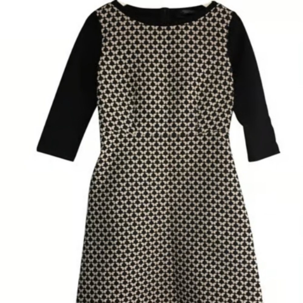 MaxMara Weekend Dress midi black and gold 3/4 sleeve made in Italy